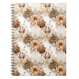 Westliches Braun Creme Südwest-Blumenmuster Notizblock
