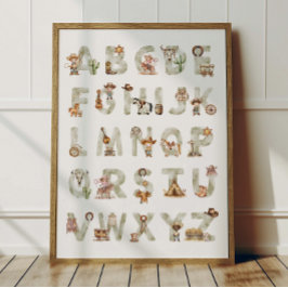 Westliches Cowboy-Alphabet ABC-Plakat für Kinderzi Poster