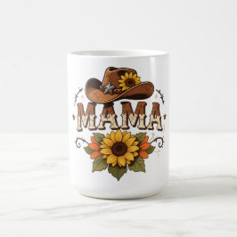 Westliches Mama-Sonnenblumen-Cowgirl-Design Kaffeetasse