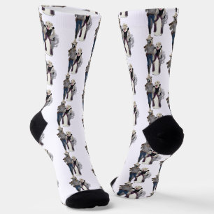 Westliches Paar Cowboy Hund Socken