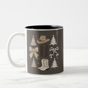 Westliches Weihnachts-Cowboy-Land-Rodeo-Ästhetik Zweifarbige Tasse