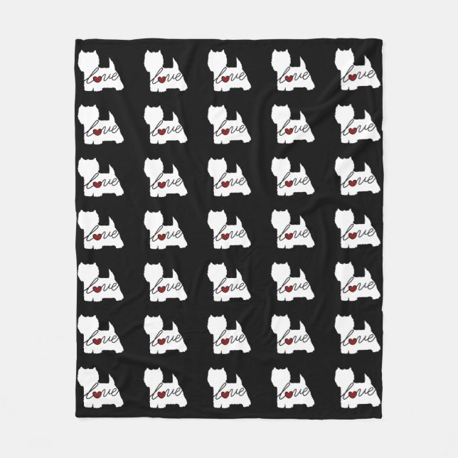 WestLiebe des hochland-Terrier-(Westie) Fleecedecke (Vorderseite)