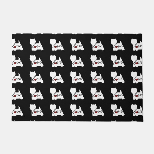 WestLiebe des hochland-Terrier-(Westie) Fußmatte (Vorderseite)