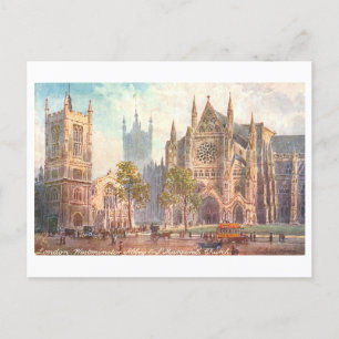 Westminster Abbey London Carte postale Vintage