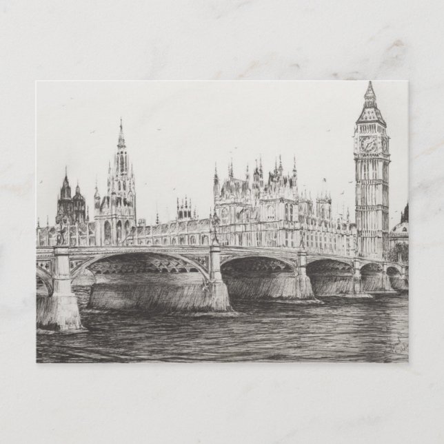 Westminster Bridge London UK. 30/10/2006 Postkarte (Vorderseite)