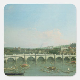 Westminster-Brücke vom Norden mit Lambeth Quadratischer Aufkleber
