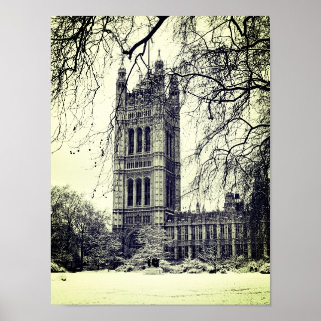 Westminster, Parlament, Winter London - Großbritan Poster (Vorne)
