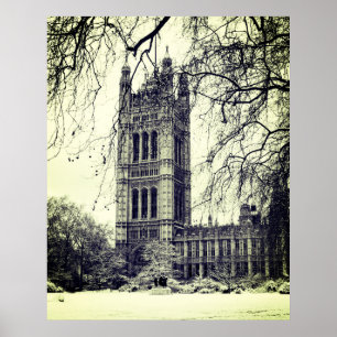 Westminster, Parlament, Winter London - Großbritan Poster