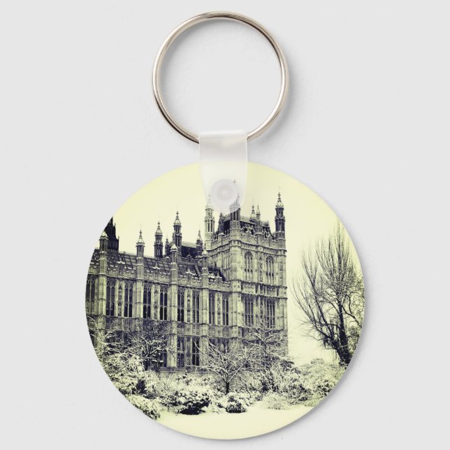 Westminster, Parlament, Winter London - Großbritan Schlüsselanhänger (Vorderseite)