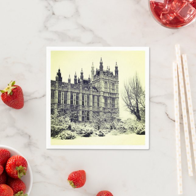 Westminster, Parlament, Winter London - Großbritan Serviette (Beispiel)