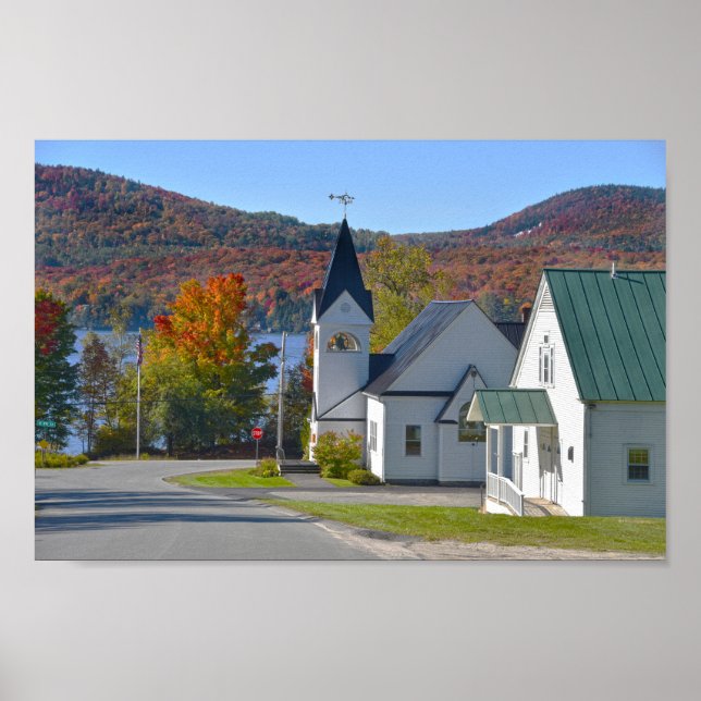 Westmore Church am Willoughby-See Poster (Vorne)