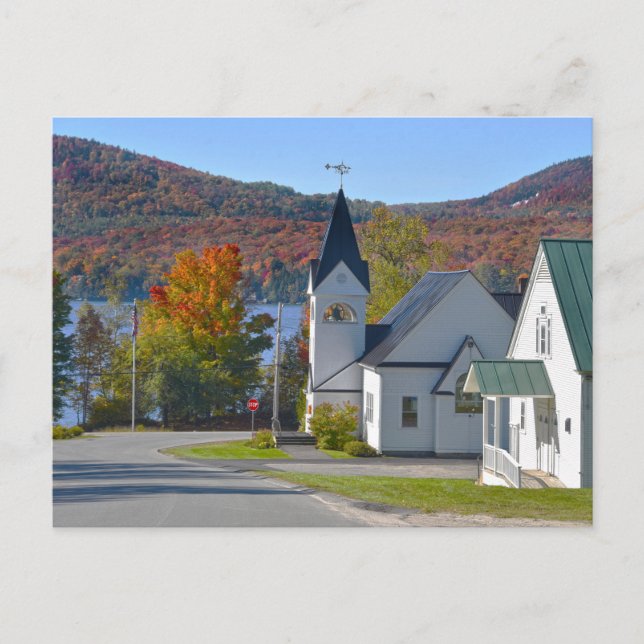 Westmore Church am Willoughby-See Postkarte (Vorderseite)