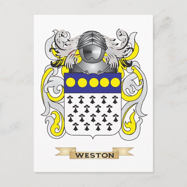 Weston-Familienwappen (Wappen) Postkarte (Vorderseite)