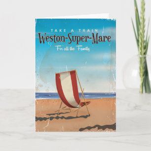 Weston Super Mare Vintage-Reiseposter. Feiertagskarte