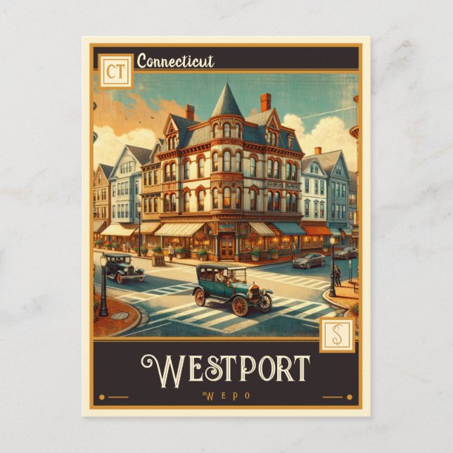 Westport, Connecticut | VINTAG Postkarte (Vorderseite)