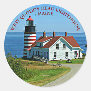 WestQuoddy Hauptleuchtturm, runde Aufkleber Maines