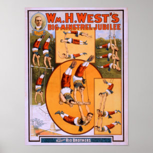 West's Big Minstrel Jubiläums-Turnposter Poster
