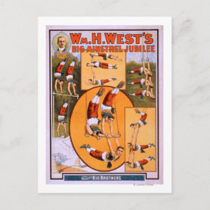 West's Big Minstrel Jubiläumsplakat Turner Postkarte