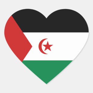Westsahara-Flagge Herz-Aufkleber