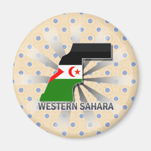 Westsahara-Flaggen-Karte 2,0 Magnet