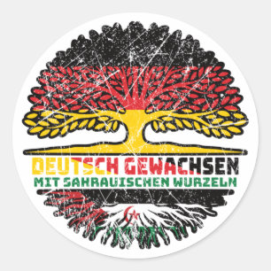 Westsahara Sahaurisch Deutsch Deutschland Baum Runder Aufkleber