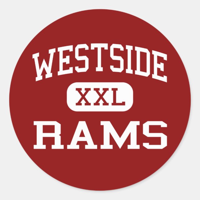 Westside - Rams - High - Anderson South Carolina Runder Aufkleber (Vorderseite)
