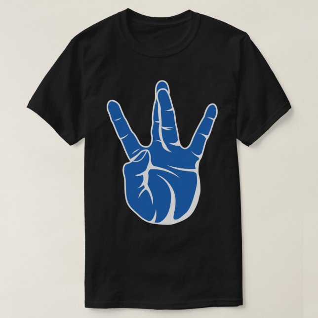 Westside West Coast Rap Hip Hop Hand Sign Blue Ess T-Shirt (Design vorne)