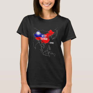 Westtaiwanesische China Karte I Liebe Taiwan Flagg T-Shirt