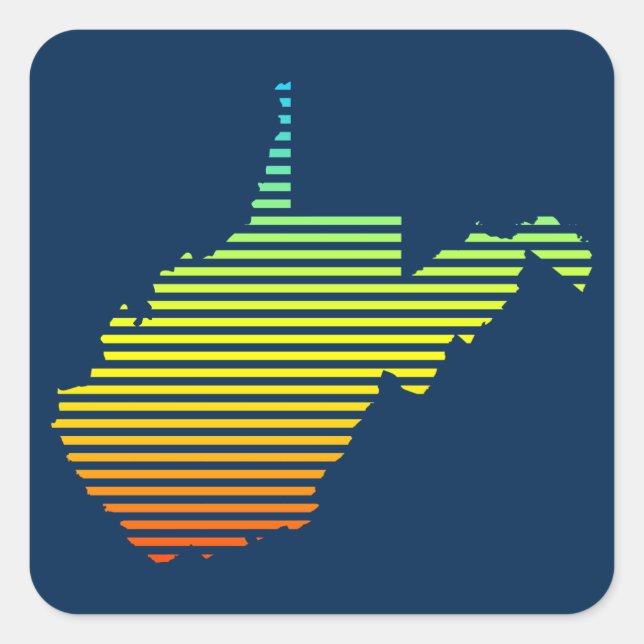 Westvirginia Chill Fade Quadratischer Aufkleber (Vorderseite)