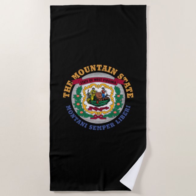 WESTVIRGINIEN BERGSTAAT FLAG STRANDTUCH (Vorderseite)