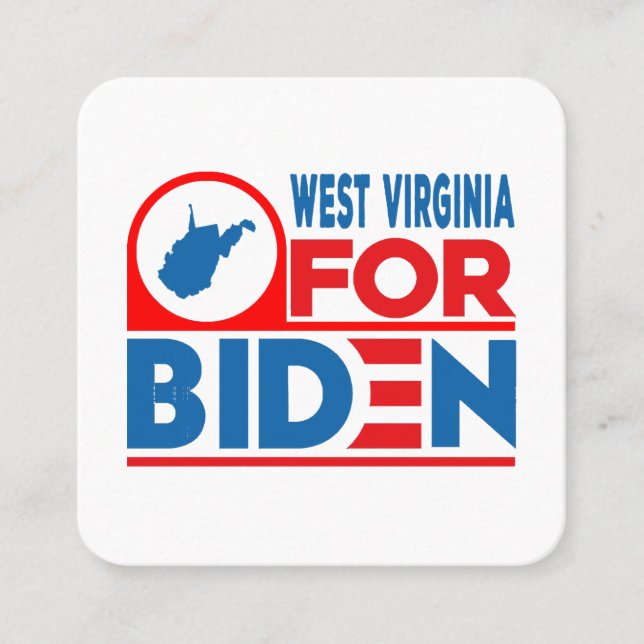 WESTVIRGINIEN für Biden Quadratische Visitenkarte (Vorderseite)