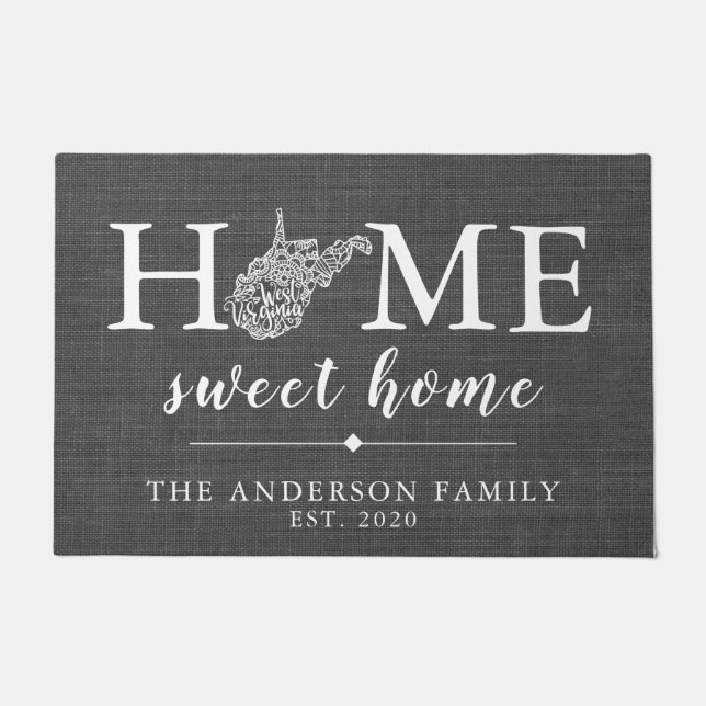 WESTVIRGINIEN Personalisierter Staat Fußmatte (Vorderseite)