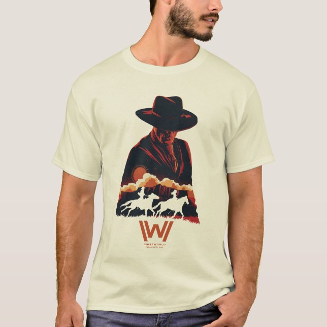Westwelt | Mann in der Silhouette der Schwarzen Wü T-Shirt (Vorderseite)