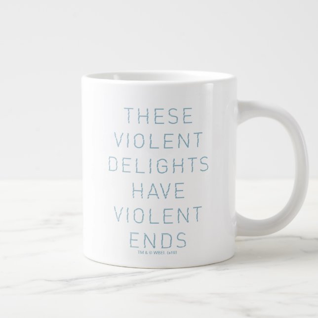 Westwelt | Typografie-Zitat "Gewaltsame Freuden" Jumbo-Tasse (Rechts)