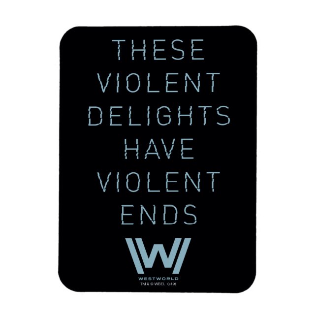 Westwelt | Typografie-Zitat "Gewaltsame Freuden" Magnet (Vertikal)