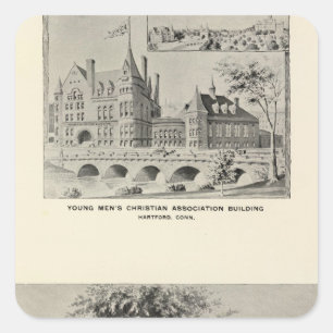Westwood, YMCA, Hartford Quadratischer Aufkleber