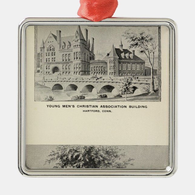 Westwood, YMCA, Hartford Silbernes Ornament (Vorne)
