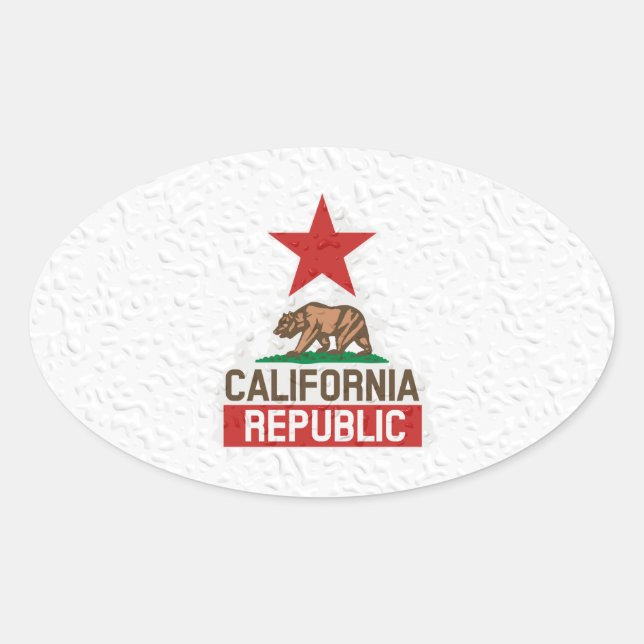 Wet California Republic Ovaler Aufkleber (Vorderseite)