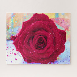 WET ROSE 16x20 INCH