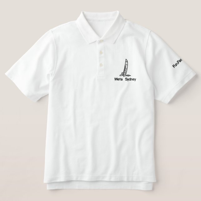 Weta-Silhouette bestickter Polo (Design Vorderseite)