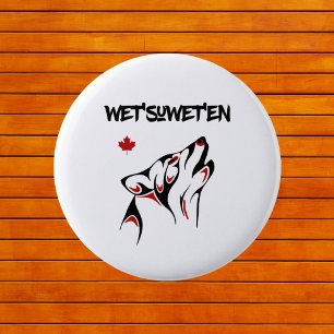 Wet'suwet'en Howling Wolf Haida Style Tattoo Color Button