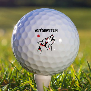 Wet'suwet'en Howling Wolf Haida Style Tattoo Color Golfball