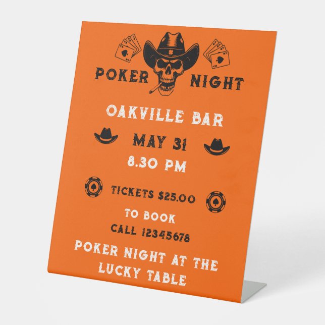 Wettbewerb Poker Night Sockelschild (Vorderseite)
