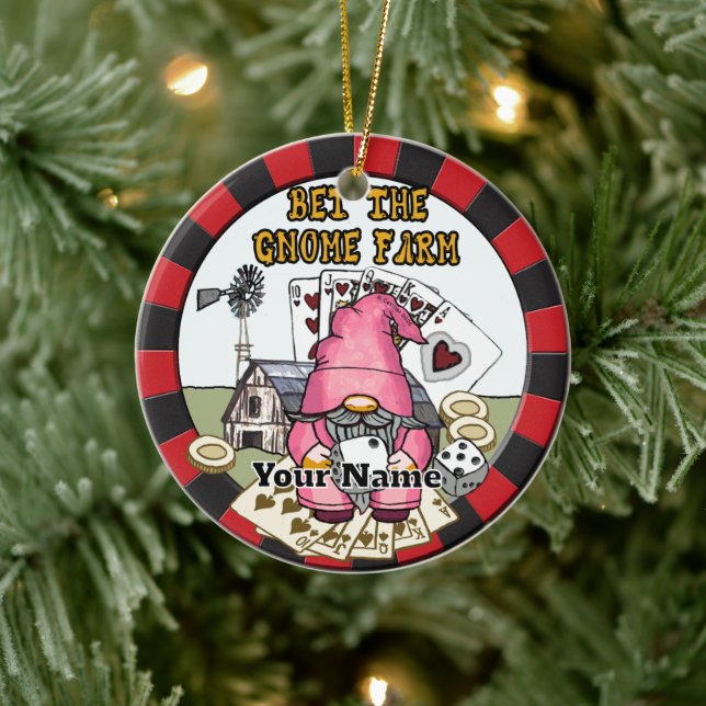 Wette auf den Bauernzwerg Keramik Ornament (Baum)