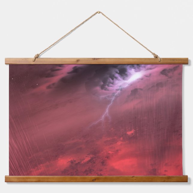 Wetter auf einem braunen Zwergstern. Wandteppich Mit Holzrahmen (Vorne)