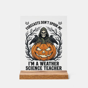 Wetter Lehrer Halloween Gruseliger Sensenmann Kürb Acrylschild