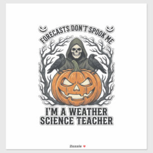 Wetter Lehrer Halloween Gruseliger Sensenmann Kürb Aufkleber