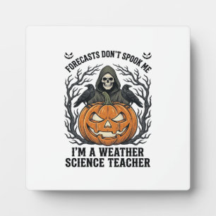 Wetter Lehrer Halloween Gruseliger Sensenmann Kürb Fotoplatte