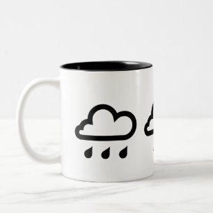 "Wetter-Systems-" Piktogramm-Tasse Zweifarbige Tasse