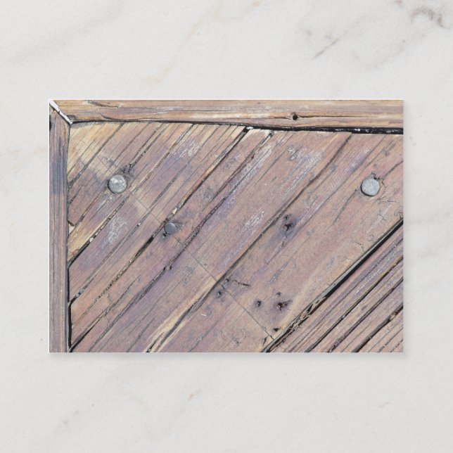 Wetterbezug aus Holz, Rough Textured Deck Visitenkarte (Rückseite)